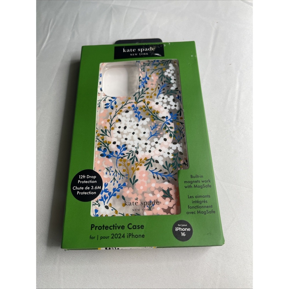 Kate Spade Protective Iphone Case Clear With Multi Color Flowers IPhone 16